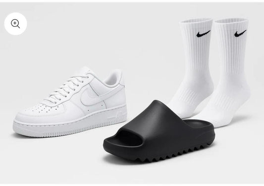 Nike Air Force+Yeezy Sildes+Nike shocks