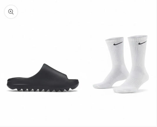 Yeezy Slides+ Nike  Socks