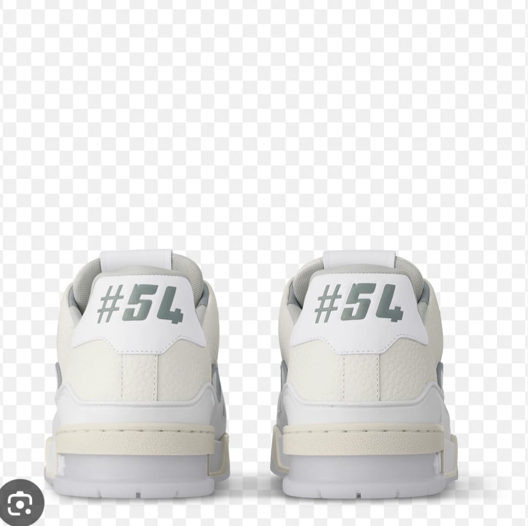 LV Trainers Grey grained leather
