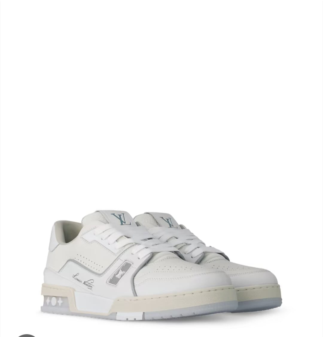 LV Trainers Grey grained leather